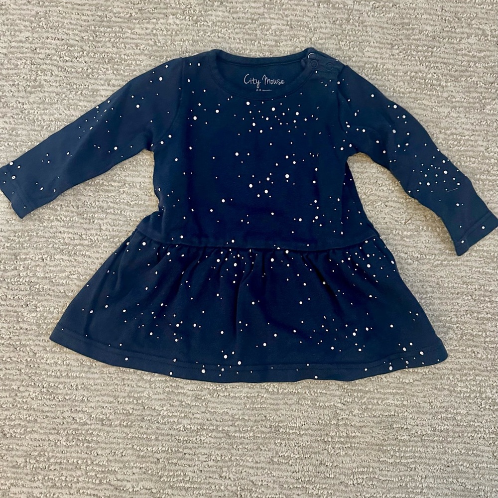 City Mouse Cotton Dress 6-9 months - like new